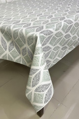 Pimulahome PVC 140x220 cm Dikdörtgen Masa Örtüsü Gri-Yeşil