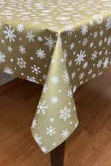 Pimulahome PVC 140x160 cm Dikdörtgen Masa Örtüsü Gri-Sarı