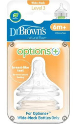 Dr. Brown's Silikon 6+ Ay Hızlı Akış Geniş Ağız Biberon Emziği