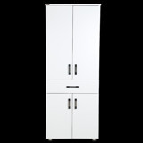 Bengi Ticaret 12685 4 Kapaklı 5 Raflı Çok Amaçlı Dolap Beyaz 180x56x35 cm