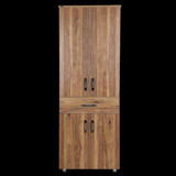 Bengi Ticaret 12688 4 Kapaklı 5 Raflı Çok Amaçlı Dolap Ceviz 180x56x35 cm