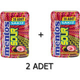 Mentos Sour Çilekli Şekersiz Sakız 28'li 2 Adet