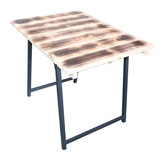 Solano Eskitme 68 cm x 50 cm Dikdörtgen Ahşap Kahverengi Kamp Masası