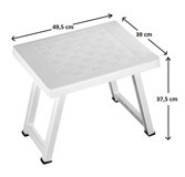 Tayhan 49.5 cm x 39 cm Dikdörtgen Plastik Beyaz Kamp Masası