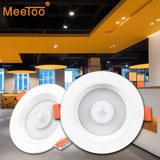 Meetoo Downlight Lamparas AC85 Plastik Tekli Yuvarlak Gömme Hareket Sensörlü LED Spot Ampül Beyaz