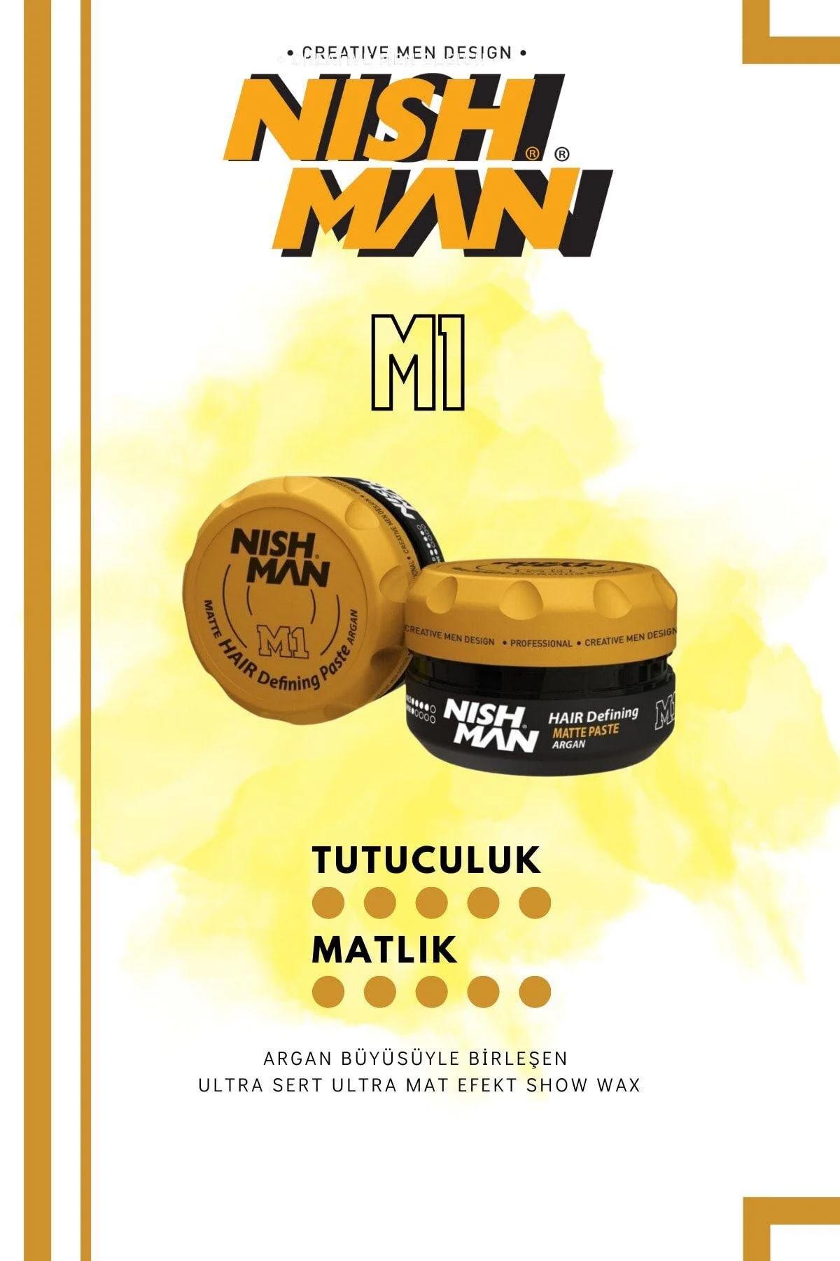 Nishman M1 Mat Krem Sert Argan Yağlı 100 ml Wax