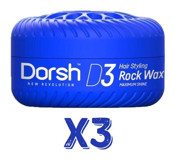Dorsh D3 Rock Parlak Krem Orta Balmumu 3x150 ml Wax