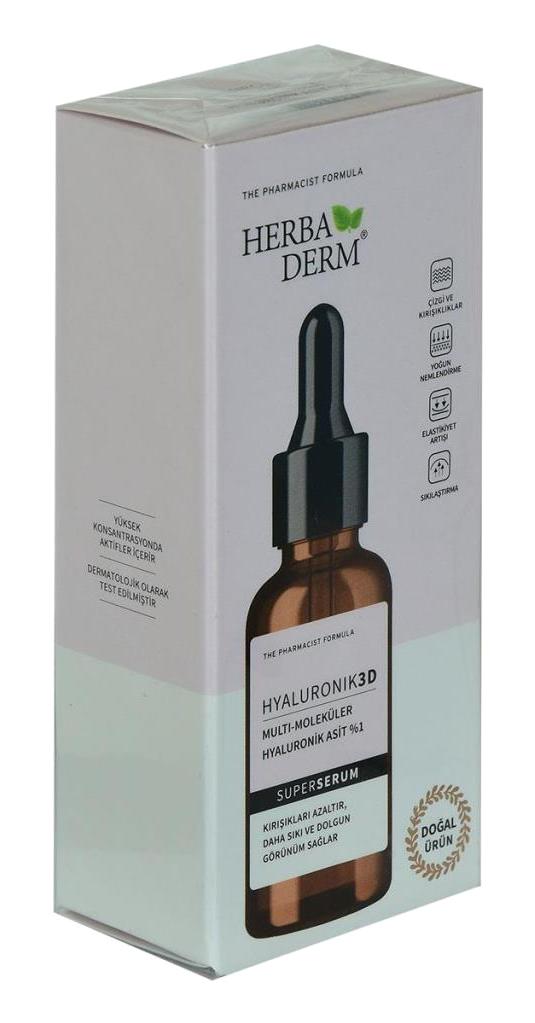 Herbaderm Superserum Hyaluronık 30+ Tüm Ciltler Anti-Aging, Kırışıklık Giderici Boyun-Yüz Serum 30 ml
