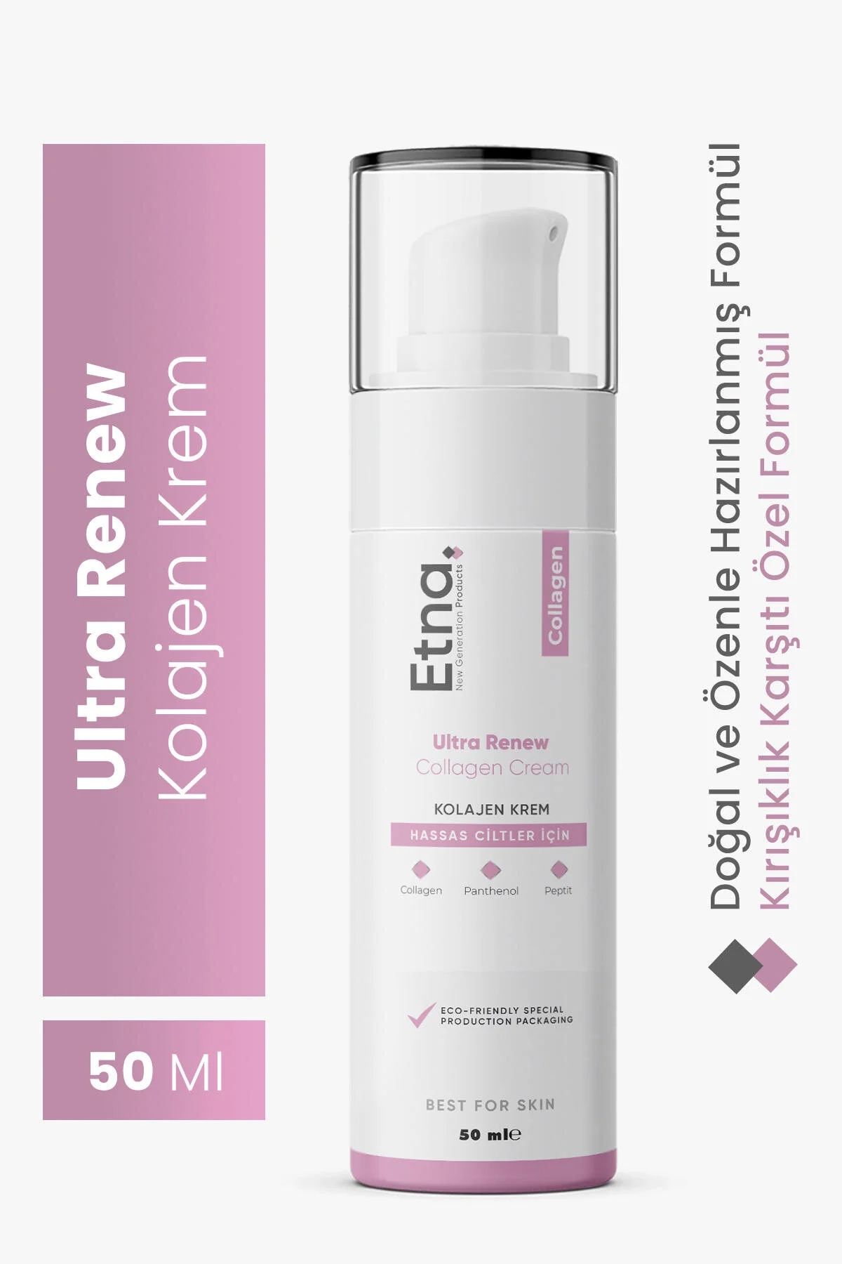 Etna Kolajen Krem Nemlendirici Tüm Ciltler Anti-Aging, Kırışıklık Giderici Yüz Krem 50 ml