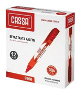 Cassa 12'li Doldurulabilir Silinebilir Kırmızı Tahta Kalemi