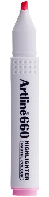 Artline 660 12'li Pastel Pembe Kesik Uçlu Fosforlu Kalem Seti