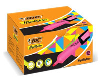 Bic 12'li Neon Pembe Kesik Uçlu Fosforlu Kalem Seti