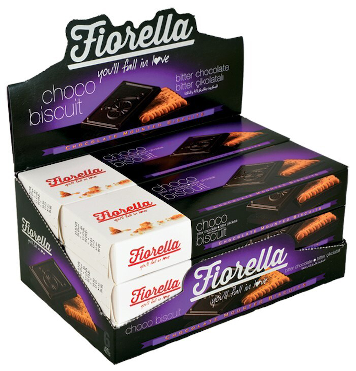 Fıorella Choco Biscuit Bitter Çikolatalı Bisküvi 6x68 gr