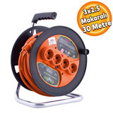 Bylion PMK-20315-F Topraklı 4'lü 30 m Uzatma Kablosu Turuncu