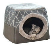 Vkemall Kare Tek Katlı İç Mekan Sünger Kedi Evi Gri