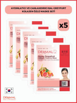 Dermal Bal Greyfurt Kolajen Özlü Kağıt Yüz Maskesi 5x23 gr