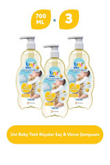 Uni Baby Göz Yakmayan Hipoalerjenik Tüm Ciltler İçin Bebek Şampuanı 3x700 ml