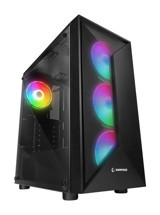 Rampage Trıangle RGB Mesh 4 Fanlı Siyah Dikey Mid Tower Oyuncu Bilgisayar Kasası