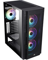 Power Boost Vk-G3506S RGB Mesh 4 Fanlı Siyah Dikey ATX Oyuncu Bilgisayar Kasası