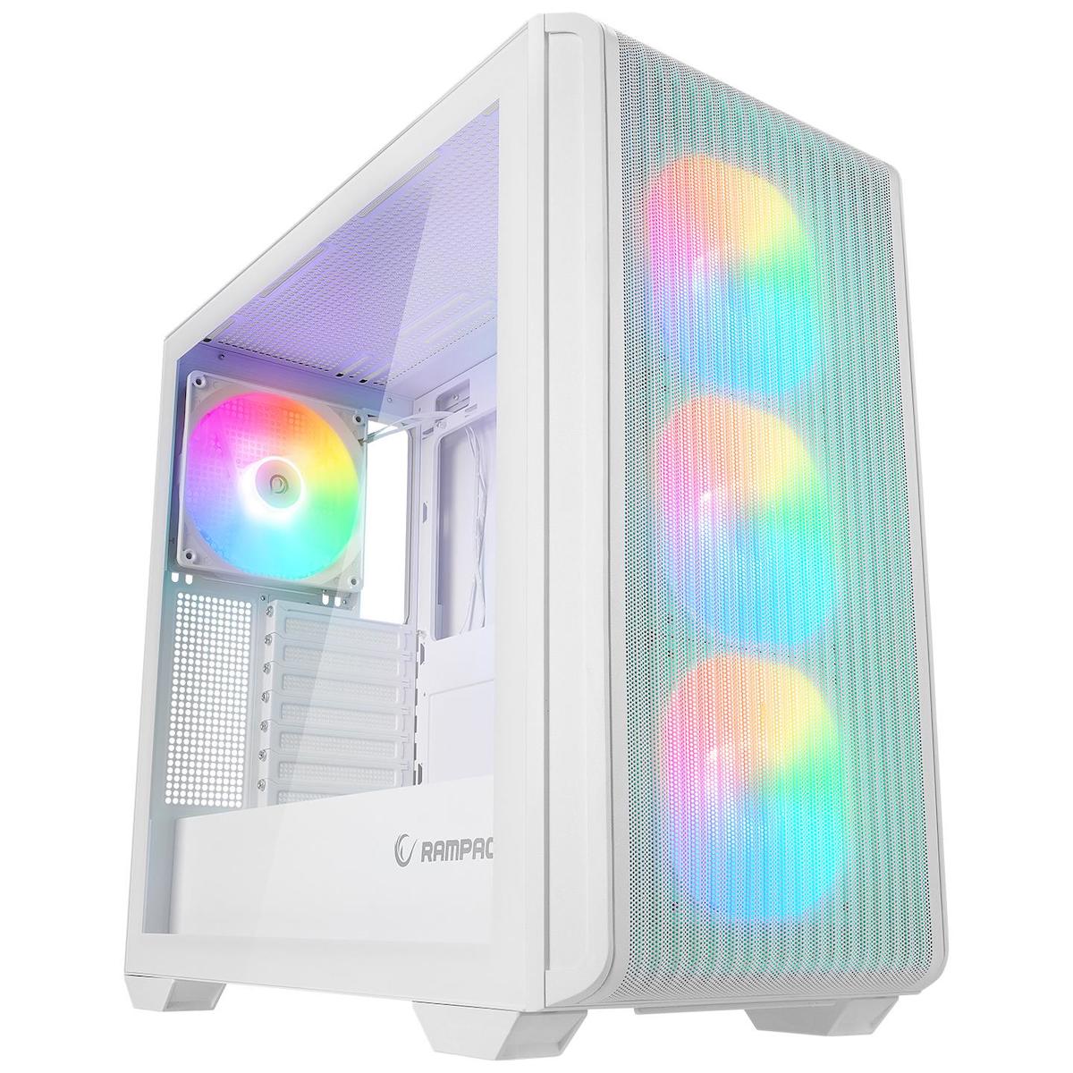 Rampage Craft RGB Mesh 4 Fanlı Beyaz Dikey ATX Oyuncu Bilgisayar Kasası