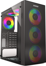 Everest Faced-V1 RGB Mesh 4 Fanlı Siyah Dikey ATX Oyuncu Bilgisayar Kasası