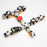 Lindo Dogs Bad Mouse M Ayarlanabilir Göğüs H Tipi Köpek Tasması Beyaz - Siyah
