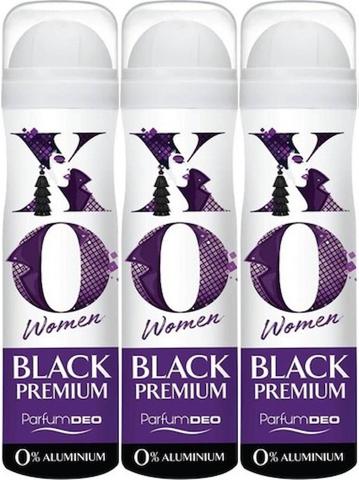 Xo Black Premium Pudrasız Ter Önleyici Sprey Kadın Deodorant 3x150 ml