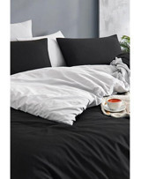 Tabu Home Çift Taraflı Polycotton 160x220 cm Lastikli Çarşaflı Düz Tek Kişilik Nevresim Takımı Siyah