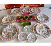Keramika Pateh 30 Parça 6 Kişilik Çok Renkli Desenli Stoneware Kahvaltı Takımı