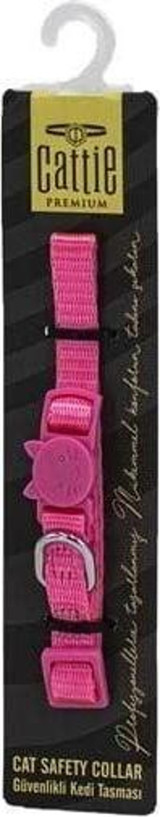 Cattie Tokalı 15-25 cm Güvenlikli Pembe Gezdirme Boyun Kedi Tasması