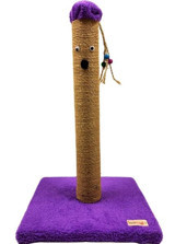 Mavi Kaktüs Oturaklı Oyuncaklı 50 cm Kedi Tırmalama Direği Mor