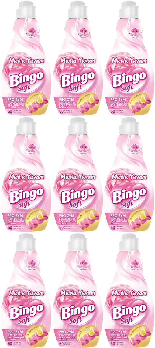 Bingo Soft Mutlu Yuvam Konsantre 60 Yıkama Yumuşatıcı 9x1.44 lt