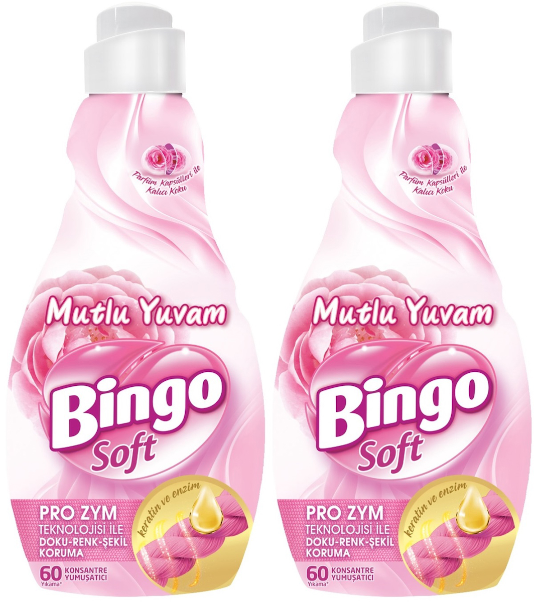 Bingo Soft Mutlu Yuvam Konsantre 60 Yıkama Yumuşatıcı 2x1.44 lt
