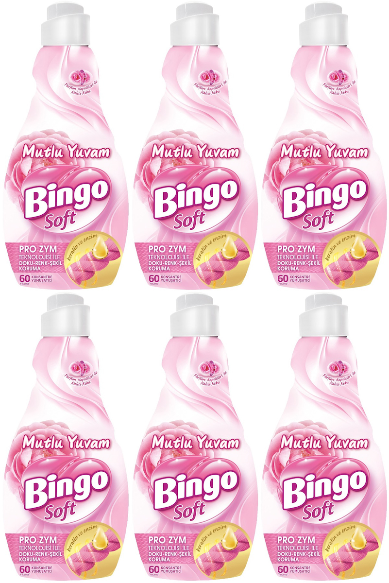 Bingo Soft Mutlu Yuvam Konsantre 60 Yıkama Yumuşatıcı 6x1.44 lt
