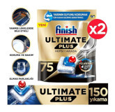 Finish Powerball Ultimate Plus Hepsi Bir Arada Tablet Bulaşık Makinesi Deterjanı 2x75 Adet