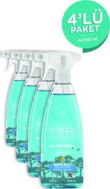 Viking Dağ Nanesi Sprey Mutfak Ve Banyo Temizleyici 4x750 ml