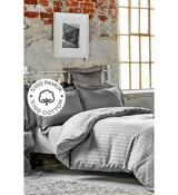 Karaca Home Charm Bold Pamuklu 4 Mevsim 200x220 cm Çarşaflı Desenli Çift Kişilik Nevresim Takımı Gri