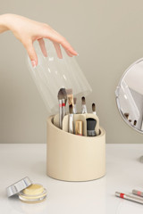 Dovi Home Tek Katlı Fırça Organizeri Krem