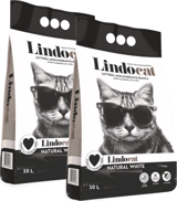 LindoCat Naturel White Topaklanan Kalın Taneli Bentonit Kedi Kumu 2x10 lt