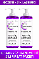 Procsin Kolajen Alkolsüz Tüm Ciltler Su Bazlı Yüz Temizleme Jeli 2x150 ml
