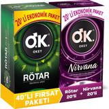 Okey Rötar-Nirvana Geciktiricili Tırtıklı Prezervatif 2x20'li