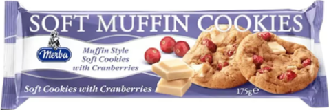 Merba Soft Cranberry Muffin Beyaz Çikolatalı Bisküvi 175 gr