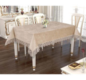Zesa Home Kadife 160x160 cm Kare Masa Örtüsü Kahverengi