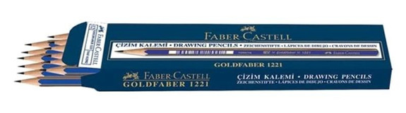 Faber-Castell 1221 12'li Köşeli Siyah 4B Kurşun Kalem Seti