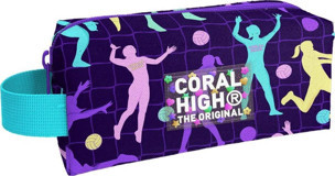 Coral High 22076 Mor Desenli Bez Tek Gözlü Voleybol Dikdörtgen Cüzdan Kalemlik