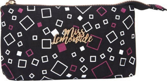 Miss Lemonade 62999 Siyah Desenli Bez Tek Gözlü Kare Dikdörtgen Cüzdan Kalemlik