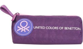 United Colors Of Benetton Mor Düz Bez Tek Gözlü Logolu Üçgen Bez Kalemlik
