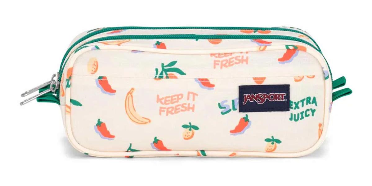 Jansport Krem Desenli Bez Bölmeli Çift Gözlü Meyve Dikdörtgen Cüzdan Kalemlik