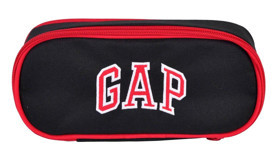 Gap Kids Kırmızı-Siyah Düz Bez Bölmeli Tek Gözlü Logolu Dikdörtgen Cüzdan Kalemlik