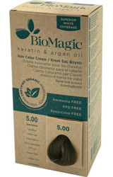 Biomagic Açık Kahve 5.00 Organik/ Amonyaksız/ Krem Saç Boyası 60 ml